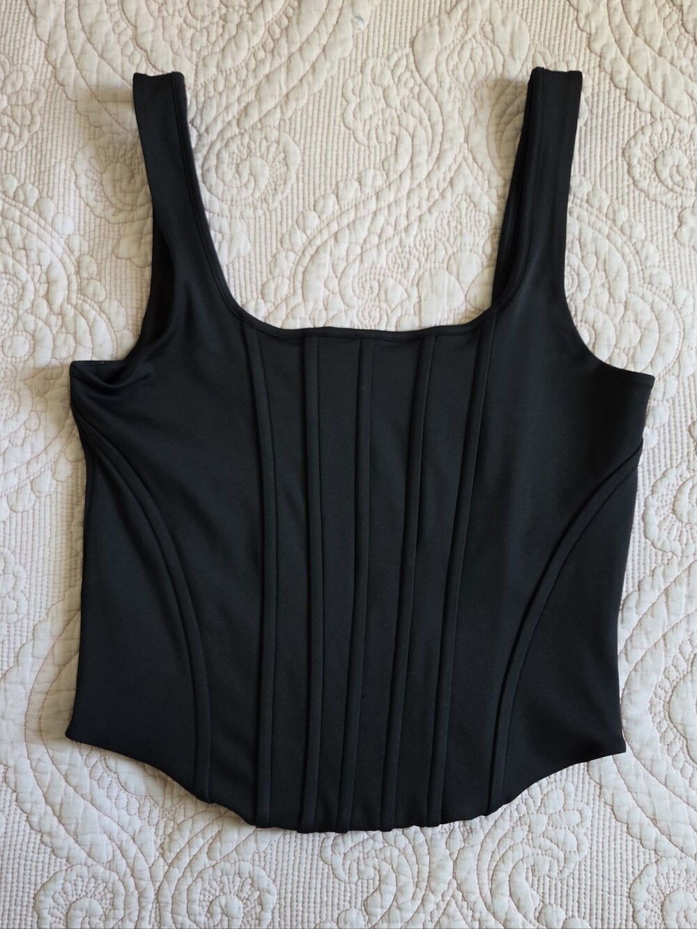 Black Corset Body Contour High Compression Corset Cropped Tank | size Medium